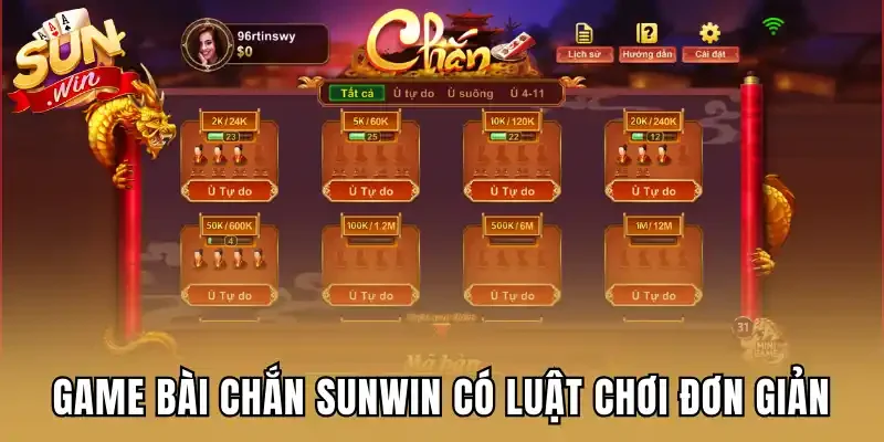 Game bài chắn Sunwin có luật chơi đơn giản
