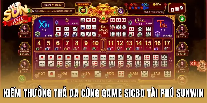 Kiếm thưởng thả ga cùng game Sicbo Tài Phú Sunwin