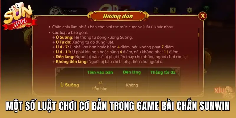 Một số luật chơi cơ bản trong game bài Chắn Sunwin